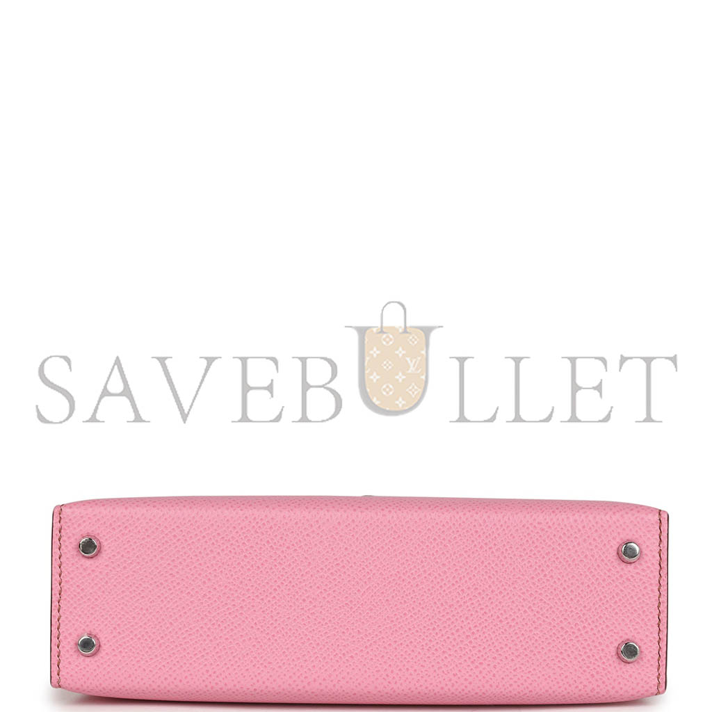 H**mes master mini kelly ii bubblegum with palladium hardware (19*12*5.5cm)